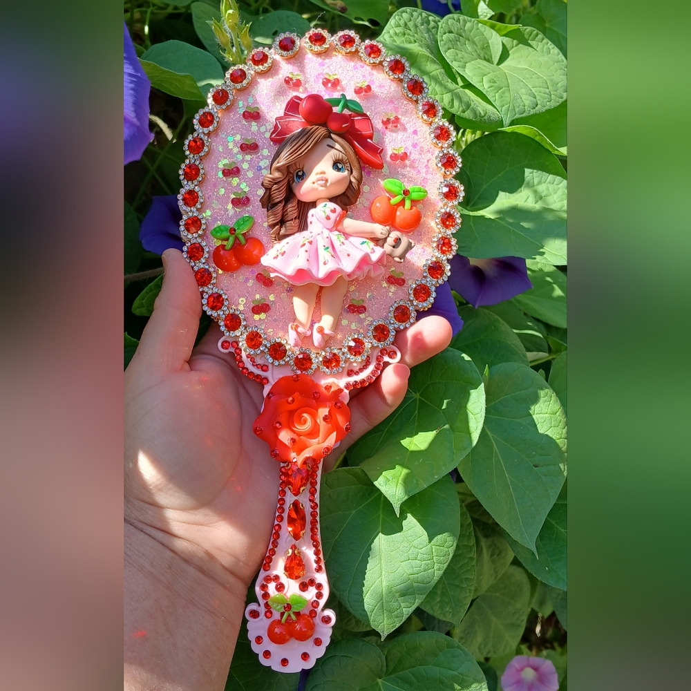 Handcrafted Decorative Mirror with Doll Design